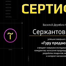 Сертификат: Разработка продающих сайтов на Tilda
