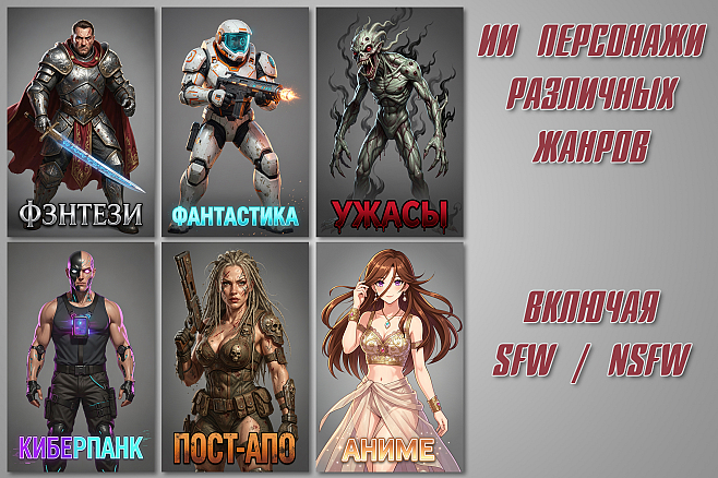ИИ Концепт-арт для игры, персонаж или фон любого жанра