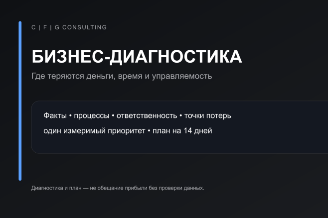 Бизнес-диагностика одного направления и план действий на 14 дней