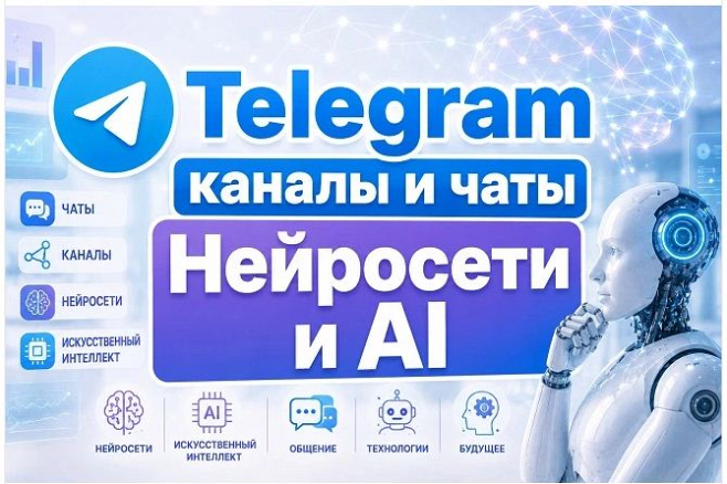 Каналы и чаты Telegram тематики Нейросети и AI. База 2500 шт