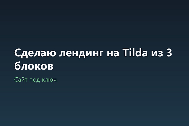 Сделаю лендинг на Tilda из 3 блоков