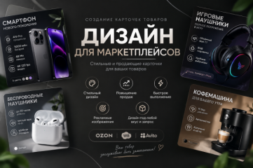 Дизайн и инфографика карточек товаров для маркетплейсов