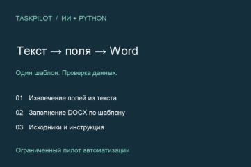 Настрою ИИ-помощника для заполнения одного шаблона Word