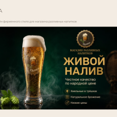 Фирменный стиль и рекламный баннер магазина «Пенка»