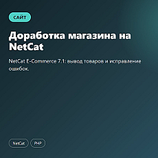 Доработка магазина на NetCat
