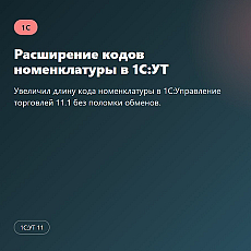Расширение кодов номенклатуры в 1С:УТ